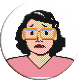 Pixel Art Woman Button